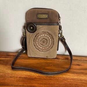 Chala Brown leather Crossbody Bag